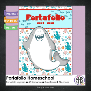 Portafolio homeschooler 2024 - 2025 Tiburones * Impreso / Impreso + Digital *