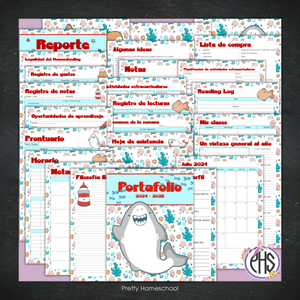 Portafolio homeschooler 2024 - 2025 Tiburones * Impreso / Impreso + Digital *