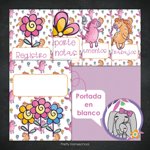 Portafolio homeschooler 2024 - 2025 Unicornios * Impreso / Impreso + Digital *