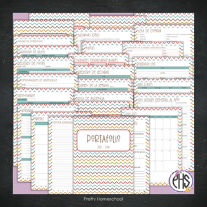 Portafolio Homeschooler 2025–2026 – Autumn Chevron (Digital SOLAMENTE)
