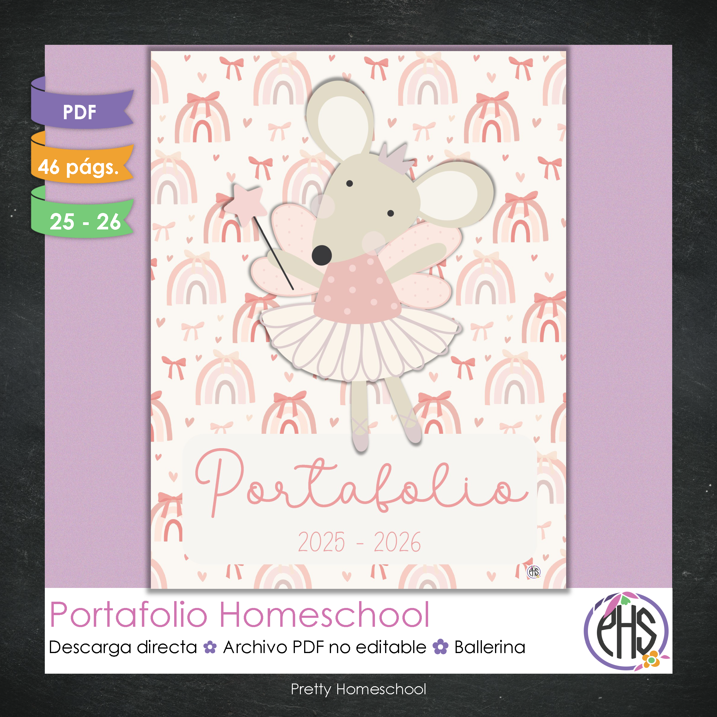Portafolio Homeschooler 2025–2026 – Ballerina (Digital SOLAMENTE)