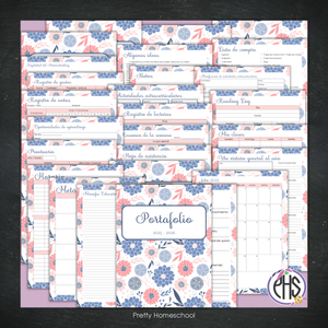Portafolio Homeschooler 2025–2026 – Blue Flower (Digital SOLAMENTE)