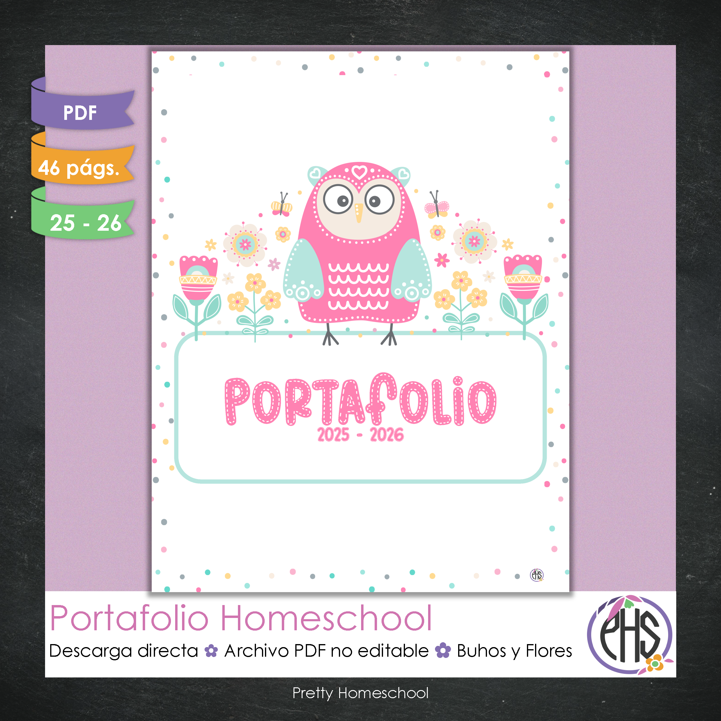 Portafolio Homeschooler 2025–2026 – Buhos y Flores (Digital SOLAMENTE)