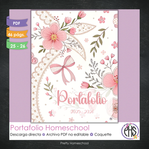 Portafolio Homeschooler 2025–2026 – Coquette (Digital SOLAMENTE)
