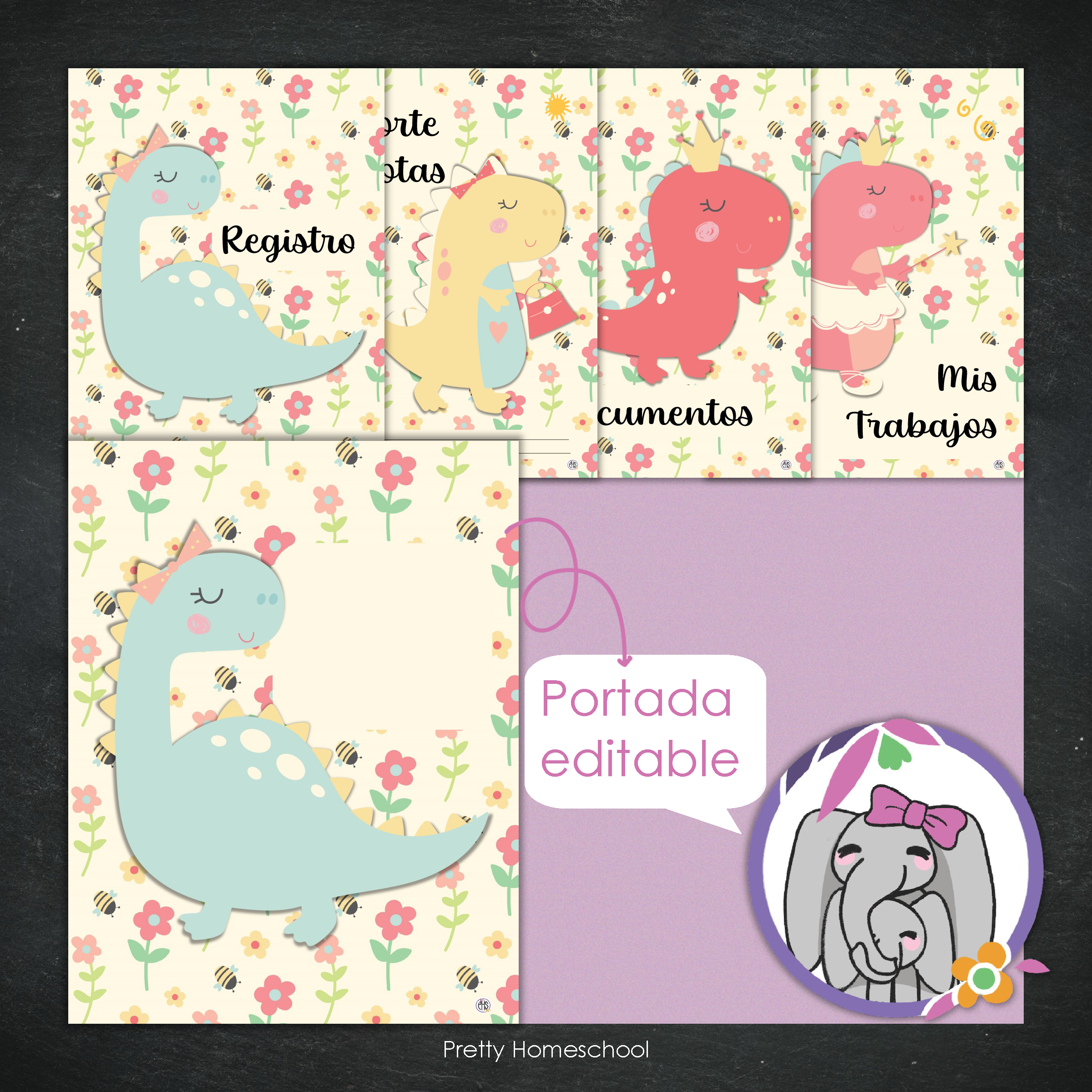 Portafolio Homeschooler 2025–2026 – Dinosaur Girl (Digital SOLAMENTE)