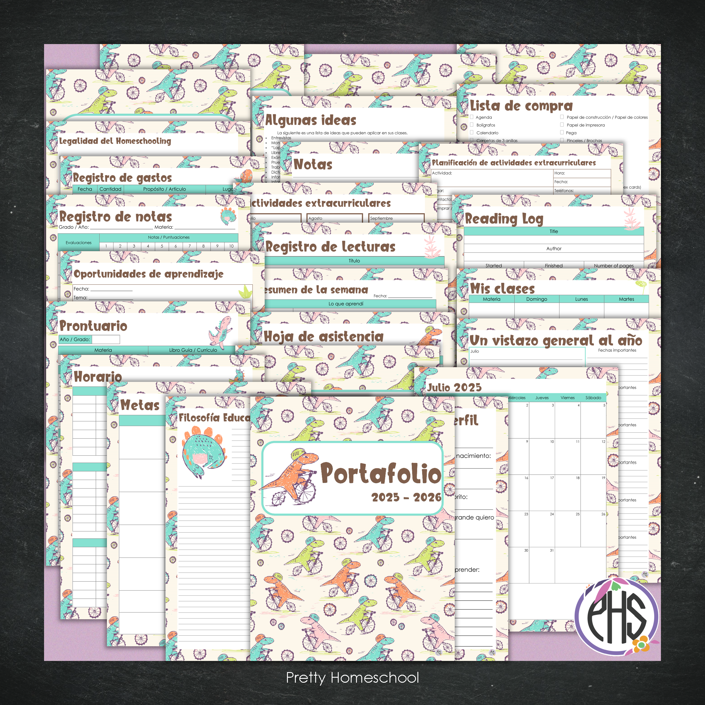 Portafolio Homeschooler 2025–2026 – Dinosaurios (Digital SOLAMENTE)