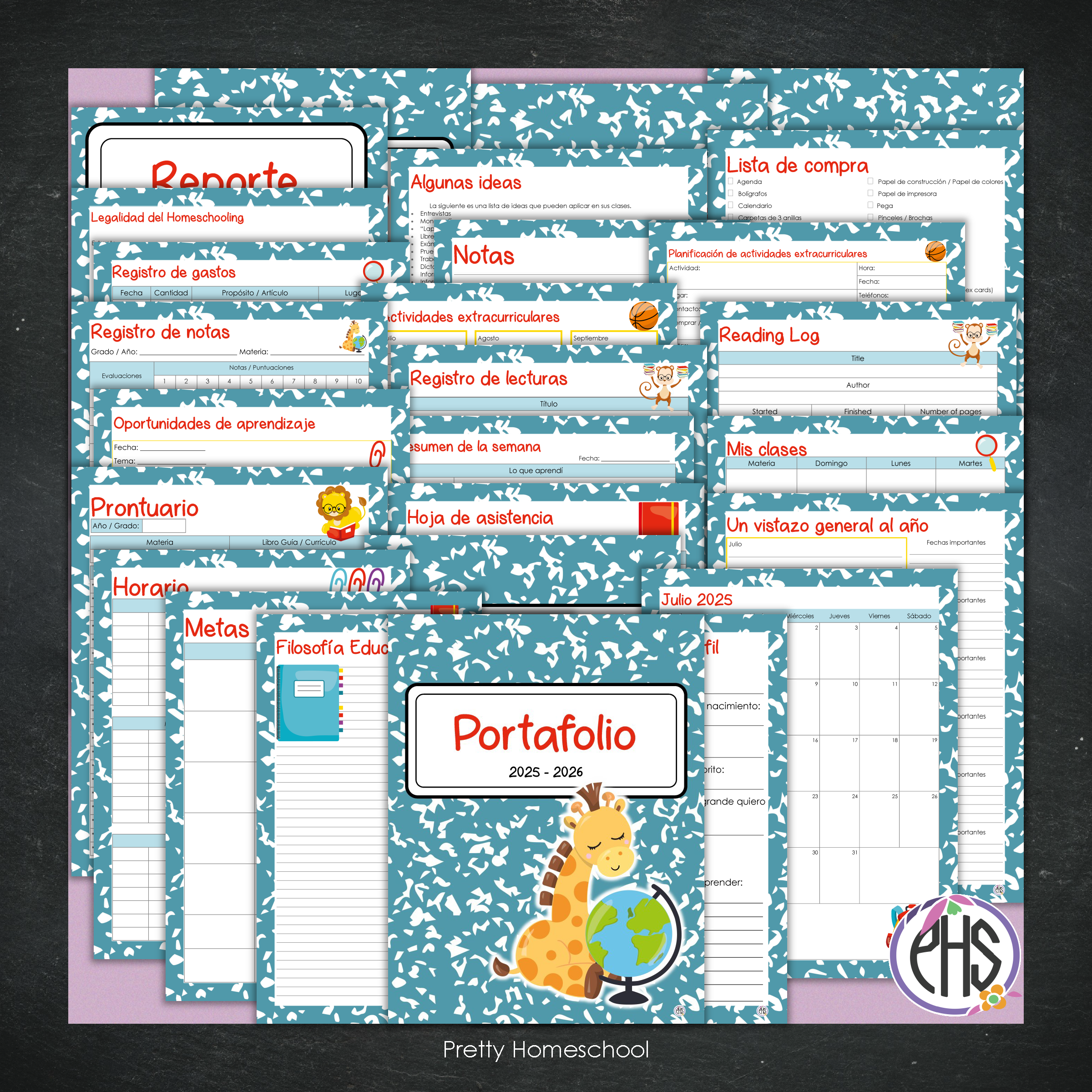 Portafolio Homeschooler 2025–2026 – Escuelita animal (Digital SOLAMENTE)