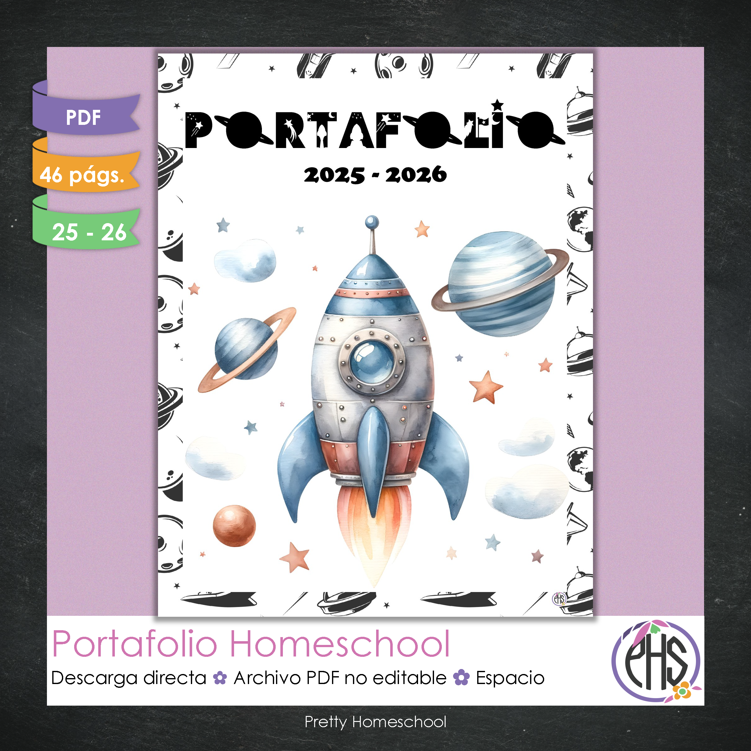 Portafolio Homeschooler 2025–2026 – Espacio (Digital SOLAMENTE)