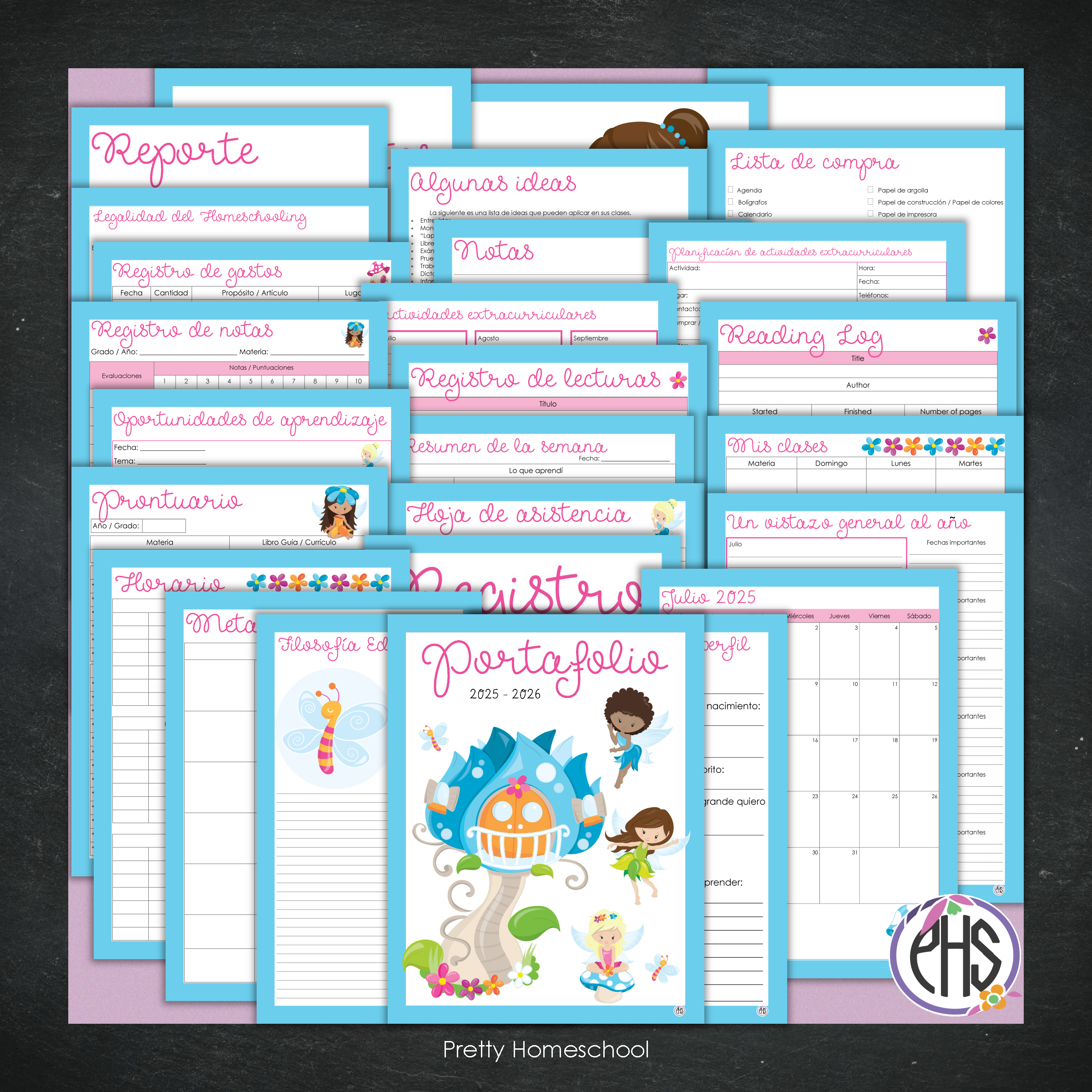 Portafolio Homeschooler 2025–2026 – Fairies (Digital SOLAMENTE)