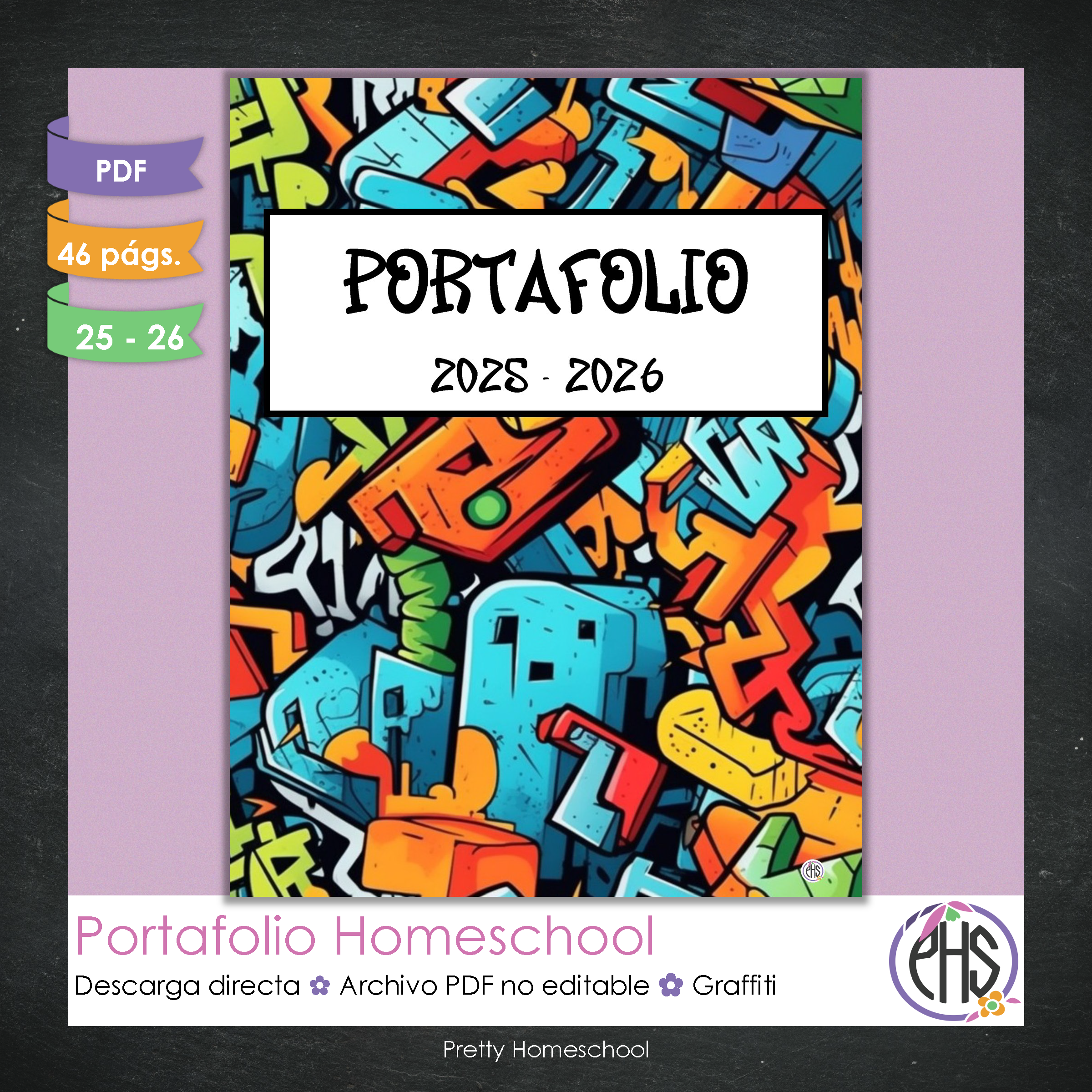 Portafolio Homeschooler 2025–2026 – Graffiti (Digital SOLAMENTE)
