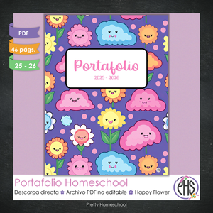 Portafolio Homeschooler 2025–2026 – Happy Flowers (Digital SOLAMENTE)