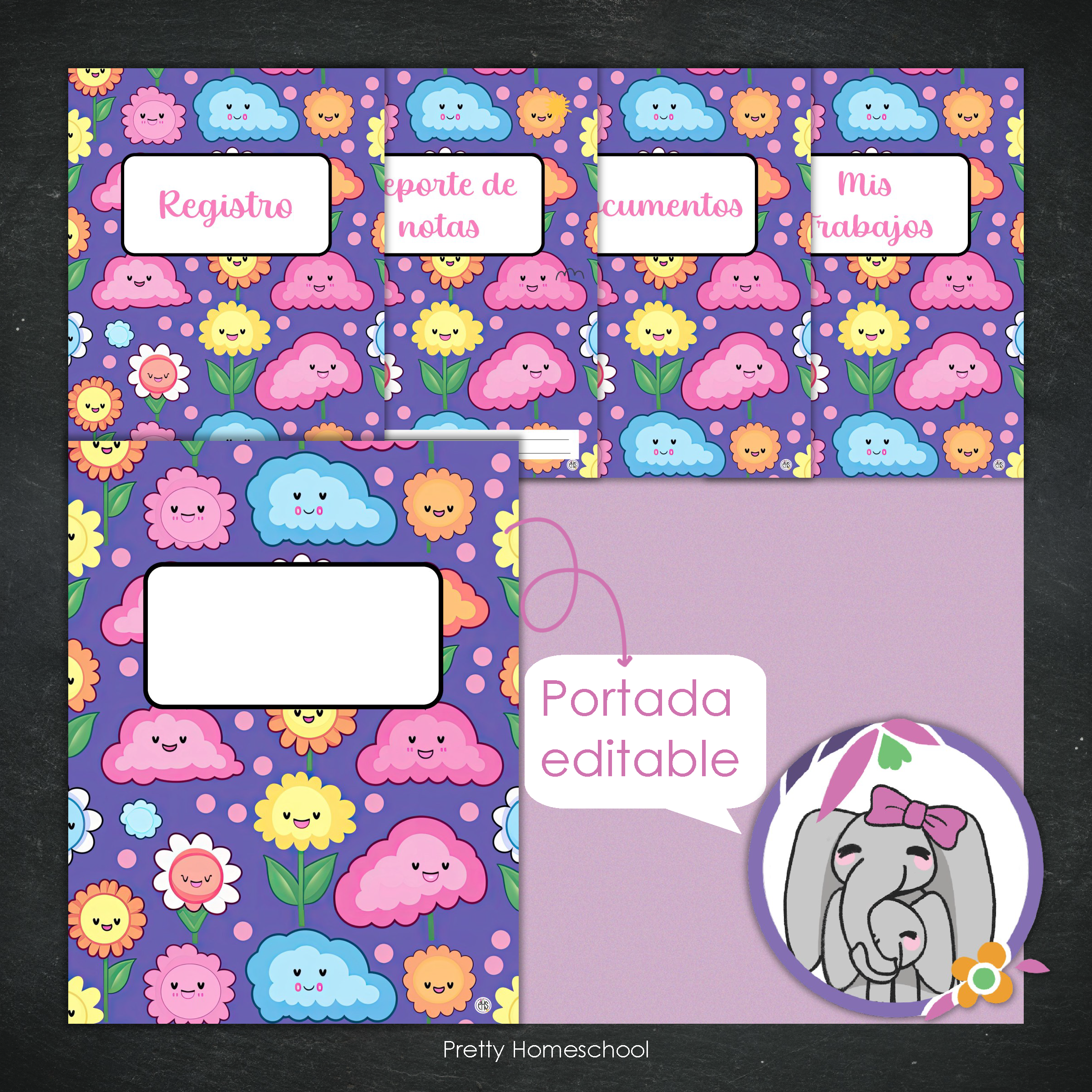 Portafolio Homeschooler 2025–2026 – Happy Flowers (Digital SOLAMENTE)