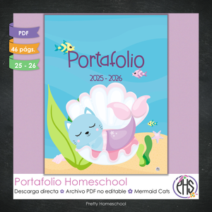 Portafolio Homeschooler 2025–2026 – Mermaid Cats (Digital SOLAMENTE)