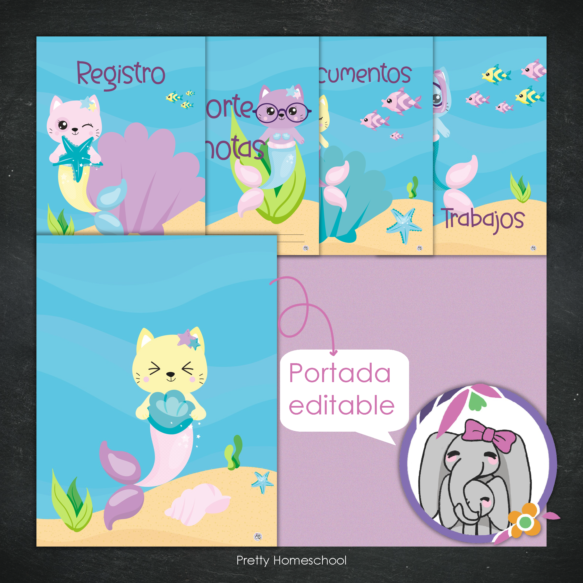 Portafolio Homeschooler 2025–2026 – Mermaid Cats (Digital SOLAMENTE)