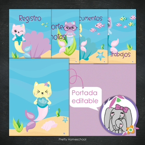 Portafolio Homeschooler 2025–2026 – Mermaid Cats (Digital SOLAMENTE)