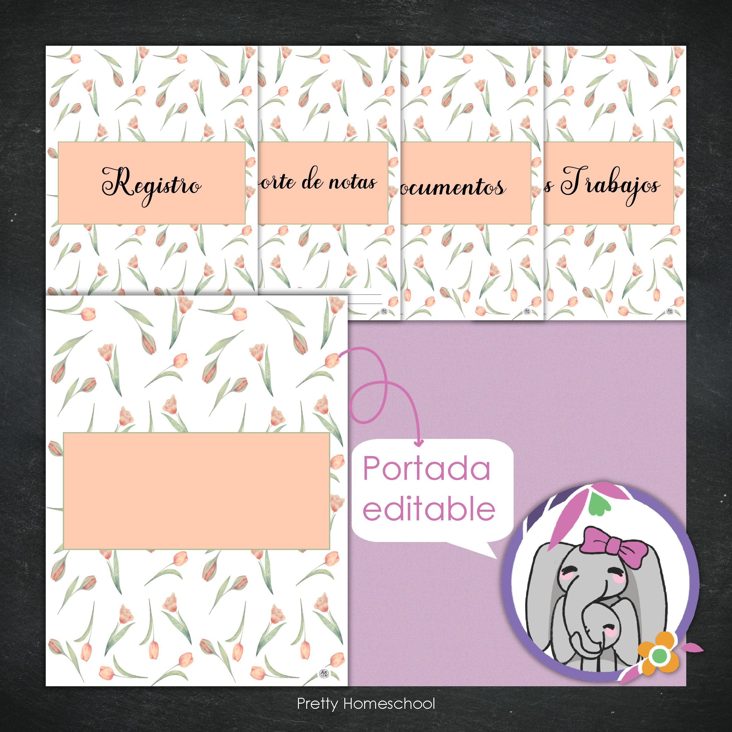 Portafolio Homeschooler 2025–2026 – Pink Flowers (Digital SOLAMENTE)