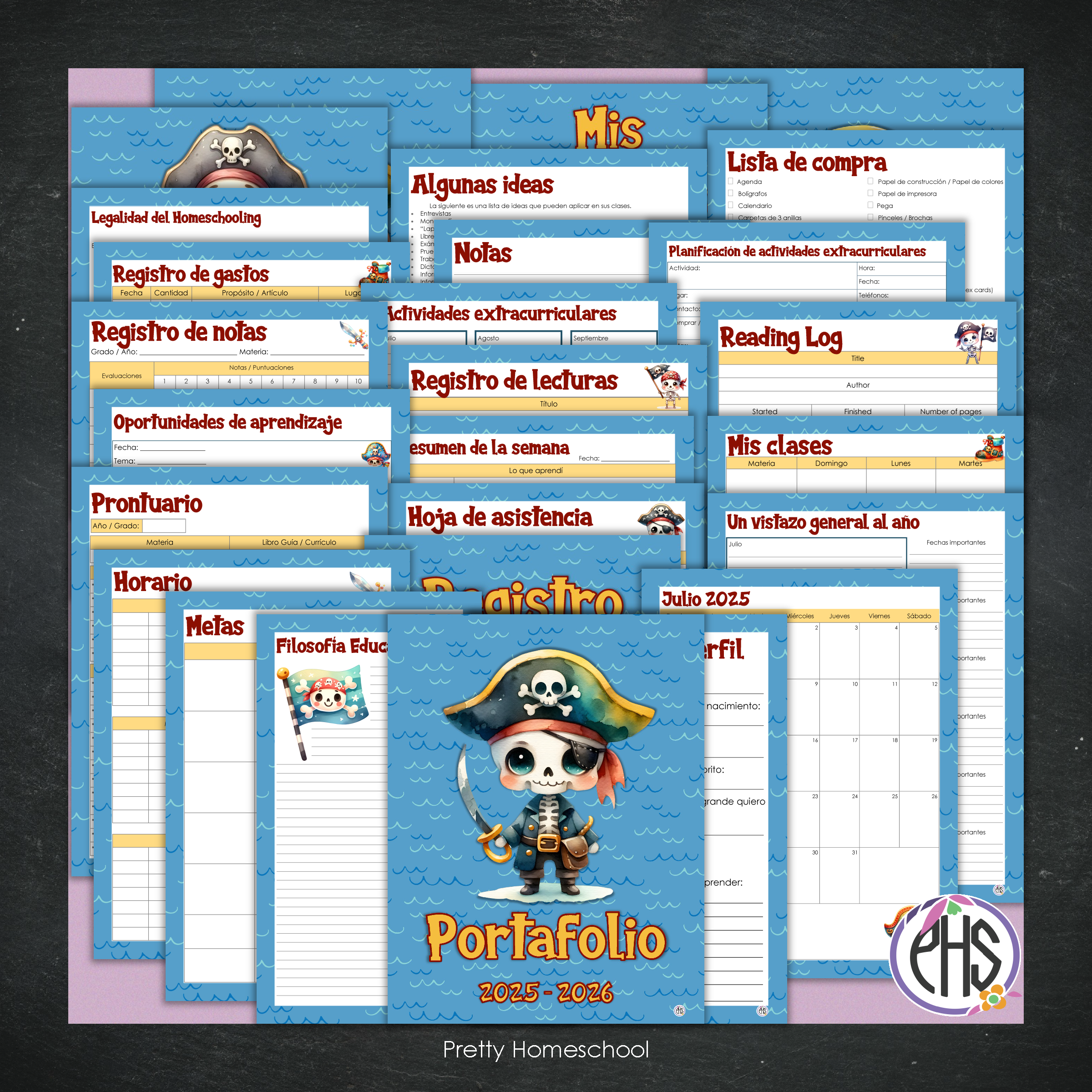 Portafolio Homeschooler 2025–2026 – Piratas (Digital SOLAMENTE)