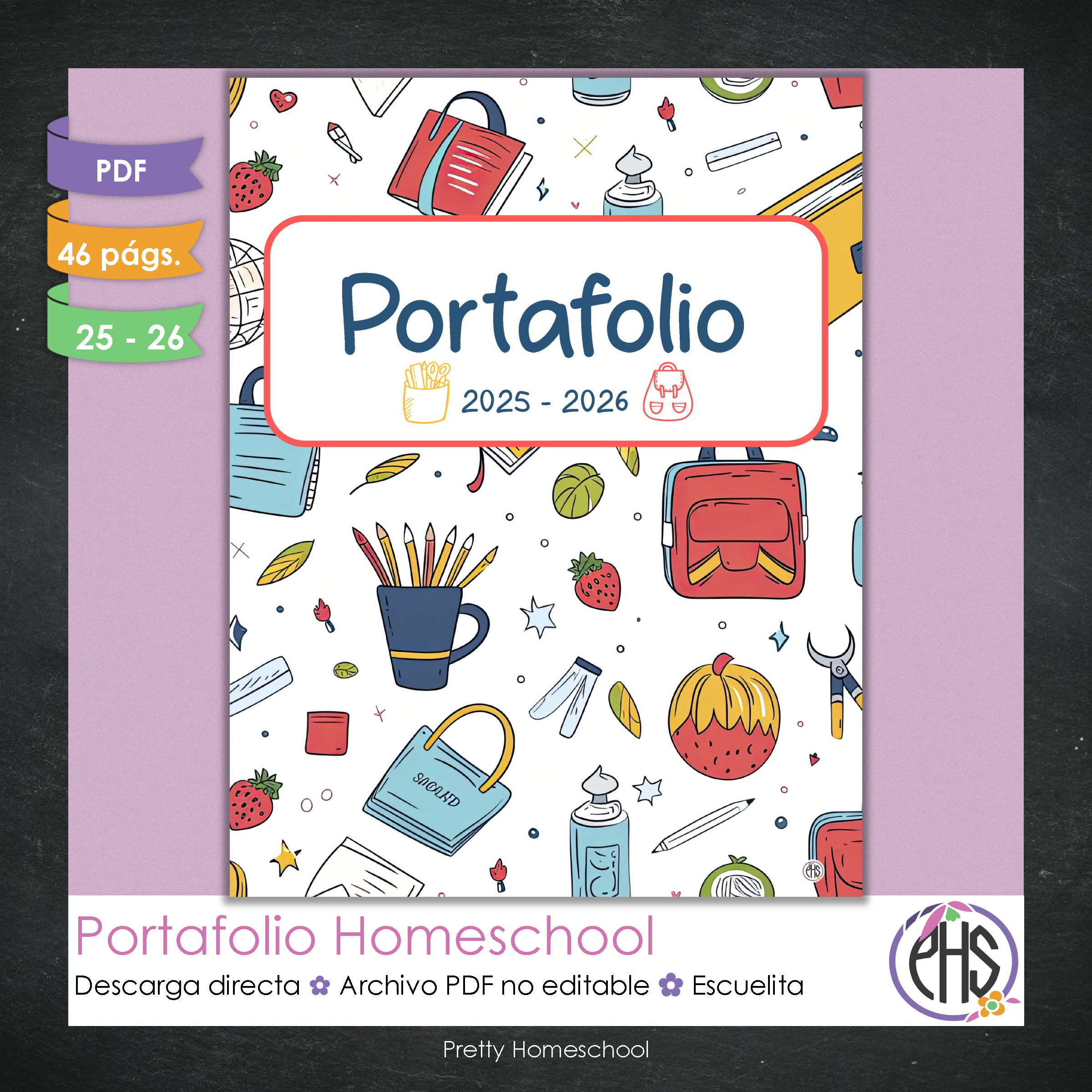 Portafolio Homeschooler 2025–2026 – School Pattern (Digital SOLAMENTE)
