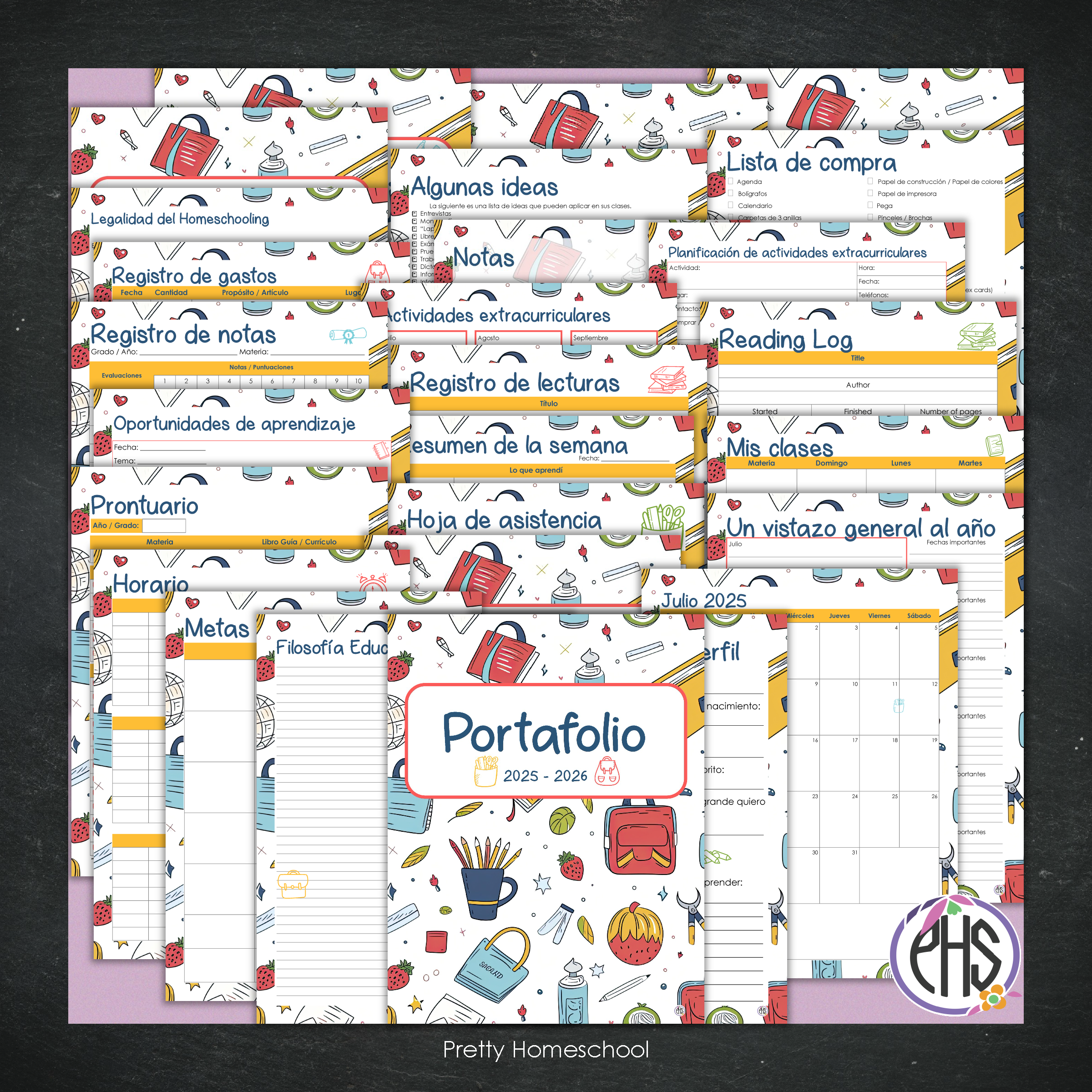 Portafolio Homeschooler 2025–2026 – School Pattern (Digital SOLAMENTE)