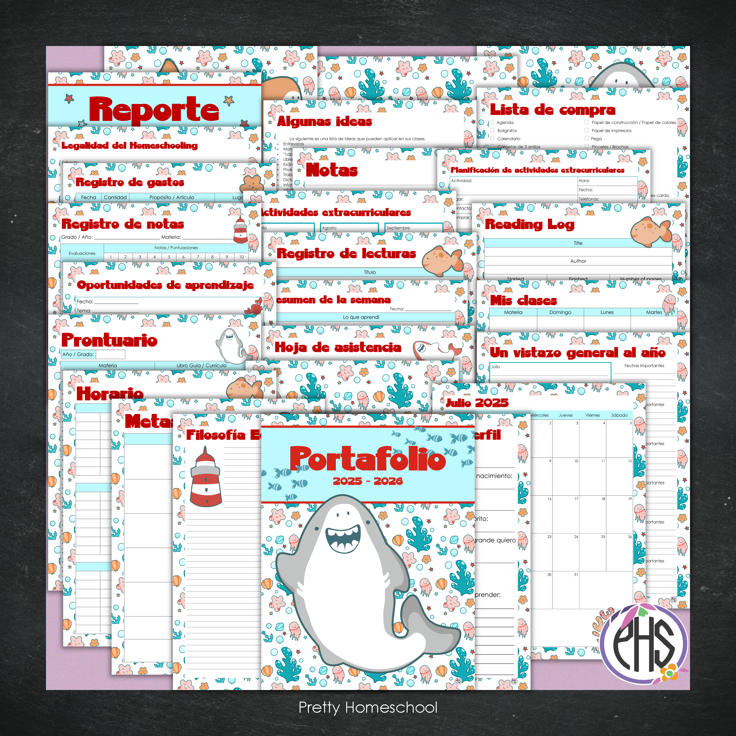 Portafolio Homeschooler 2025–2026 – Tiburones (Digital SOLAMENTE)