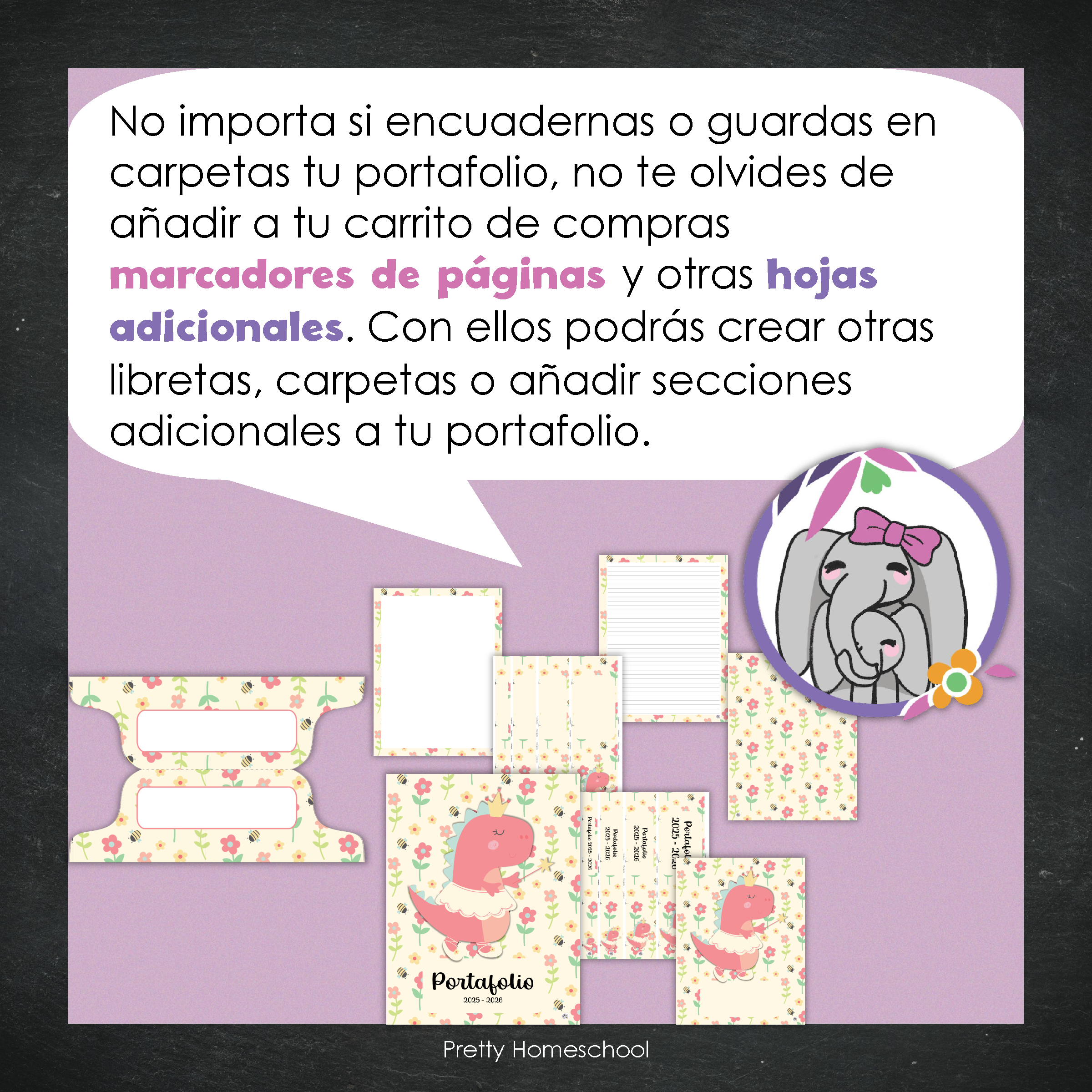 Portafolio Homeschooler 2025–2026 – Dinosaur Girl (Digital SOLAMENTE)