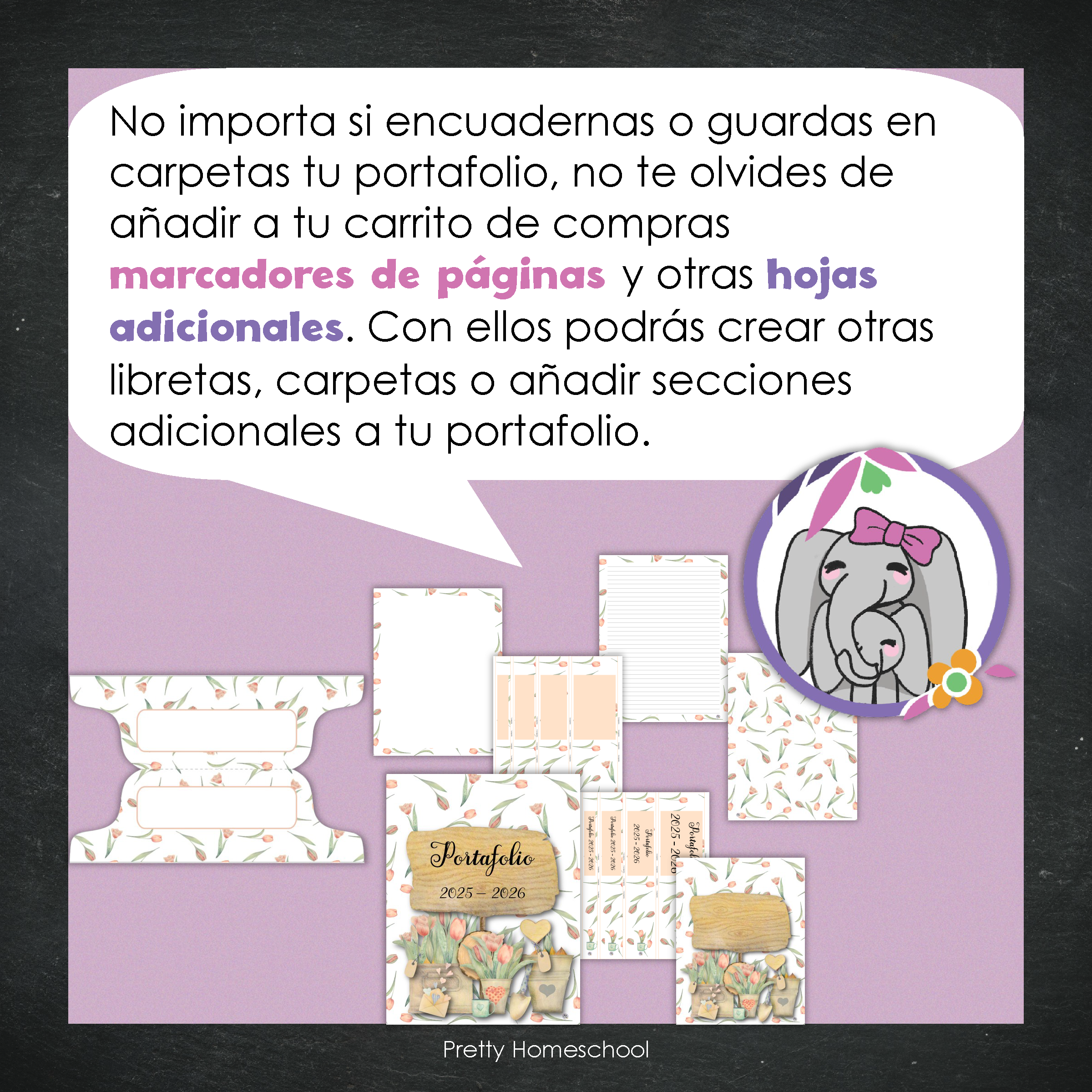 Portafolio Homeschooler 2025–2026 – Pink Flowers (Digital SOLAMENTE)