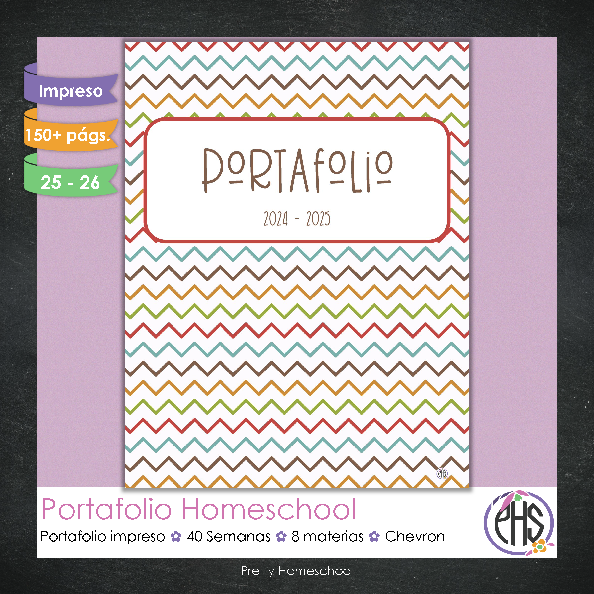 Portafolio Homeschooler 2025 – 2026 - Chevron  - Impreso
