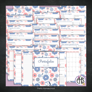 Portafolio Homeschooler 2025 – 2026 - Blue Flower - Impreso