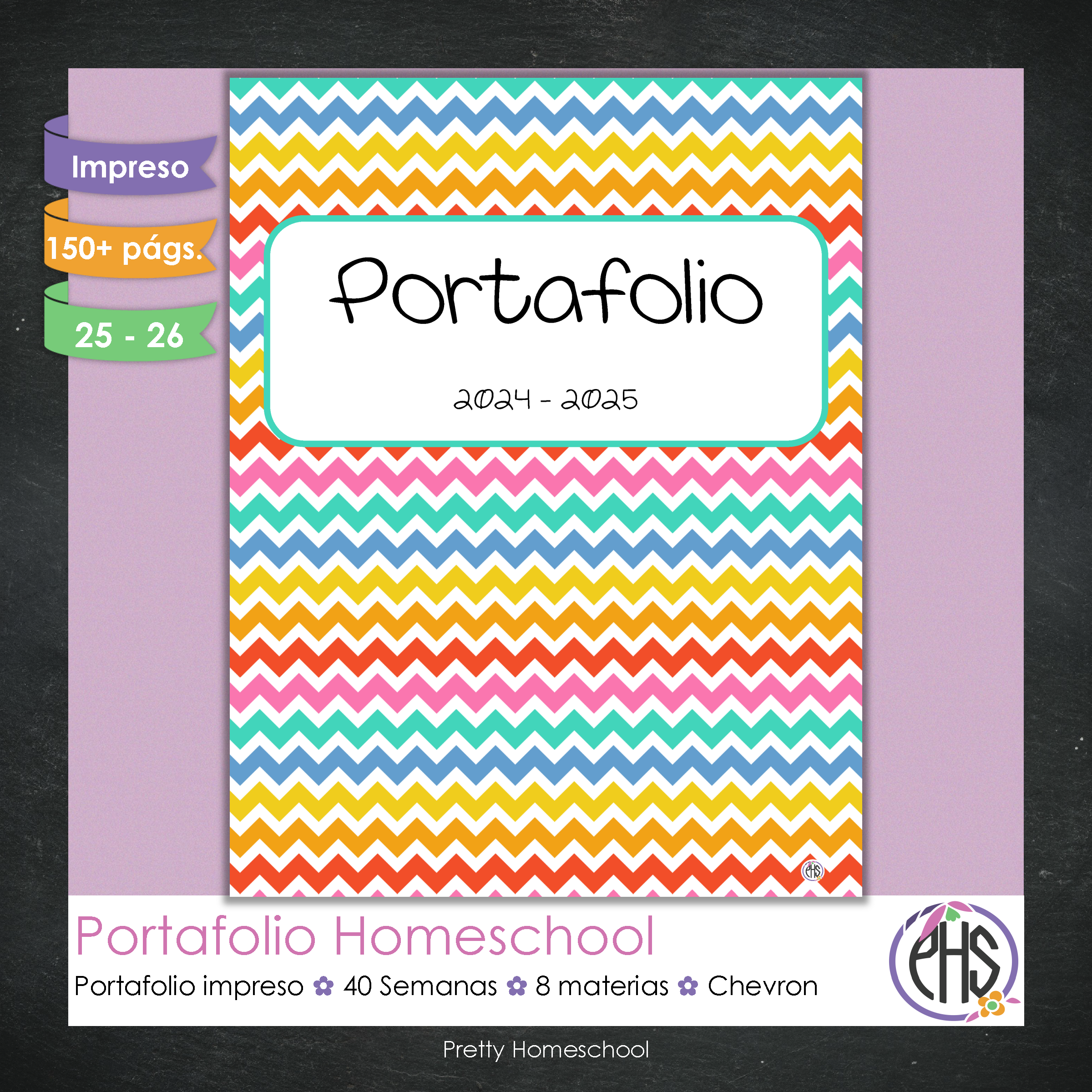 Portafolio Homeschooler 2025 – 2026 - Chevron - Impreso