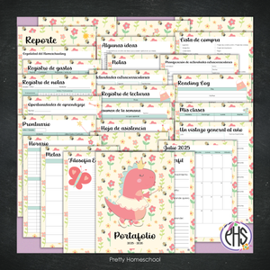 Portafolio Homeschooler 2025 – 2026 - Dinosaur Girl - Impreso