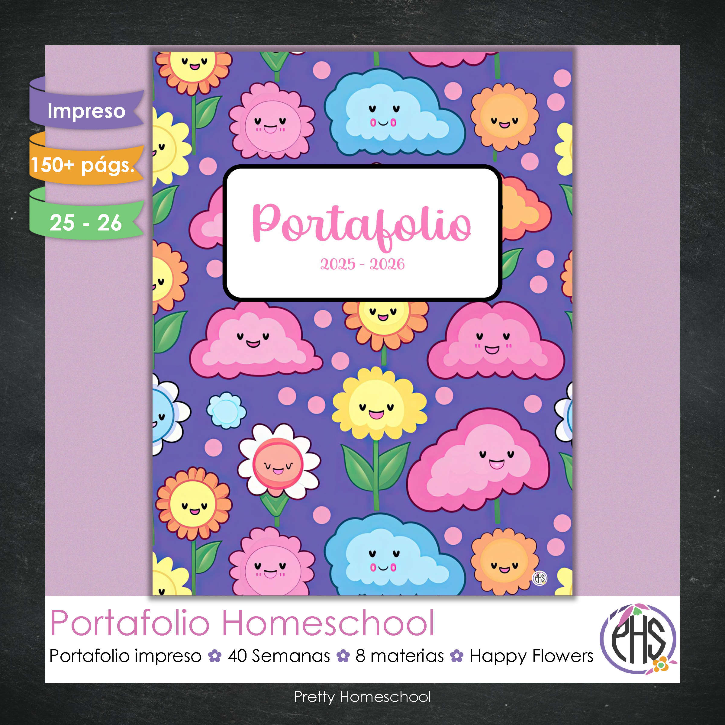 Portafolio Homeschooler 2025 – 2026 - Happy Flowers - Impreso