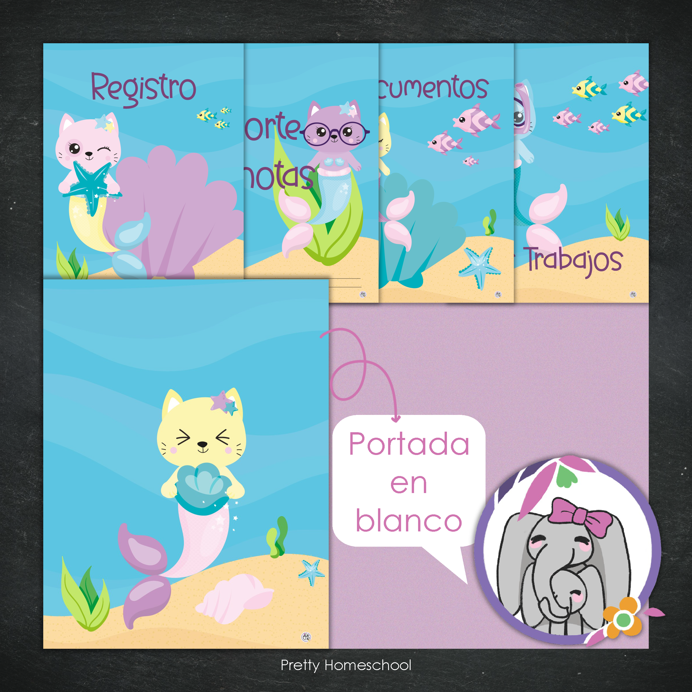 Portafolio Homeschooler 2025 – 2026 - Mermaid Cats - Impreso