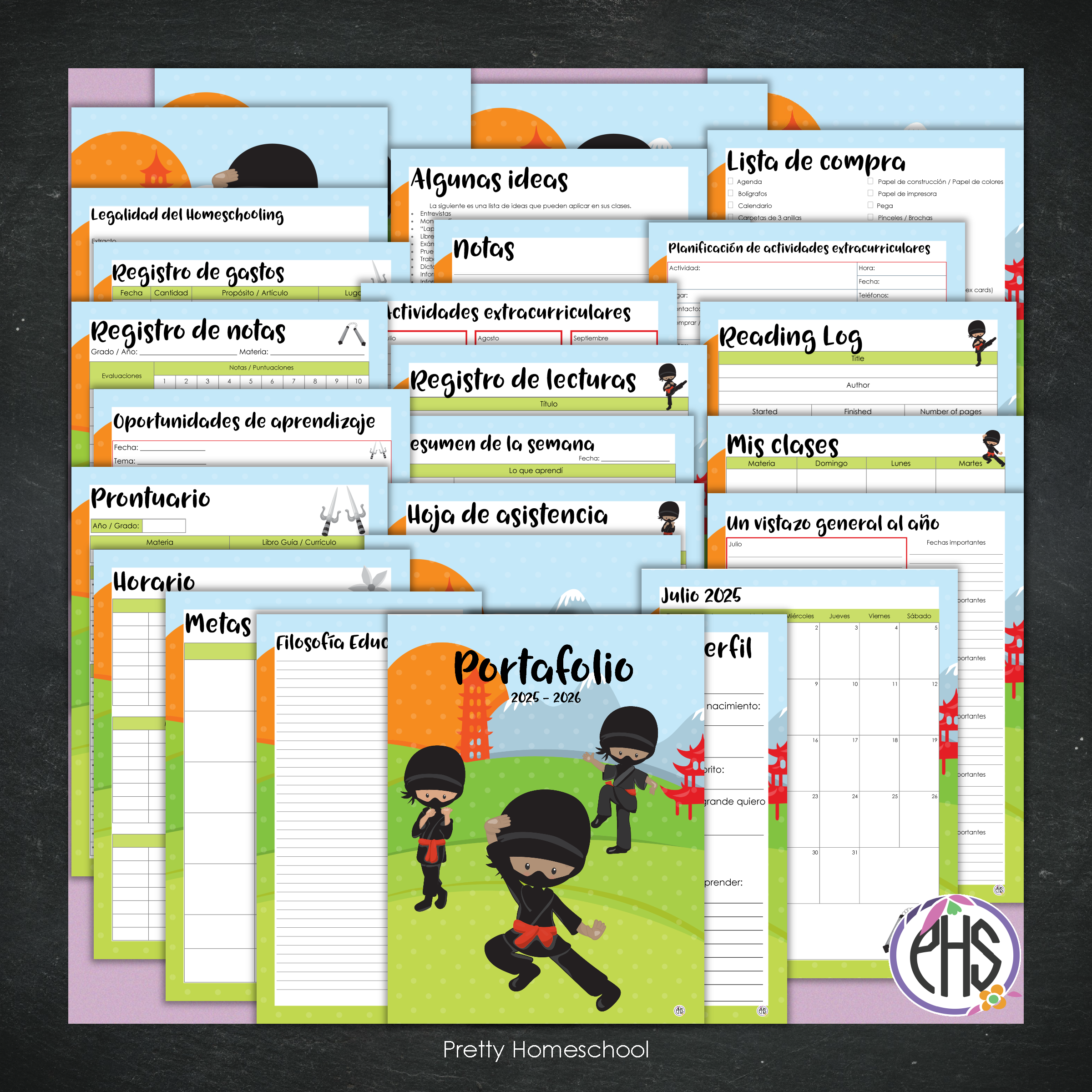 Portafolio Homeschooler 2025 – 2026 - Ninja - Impreso