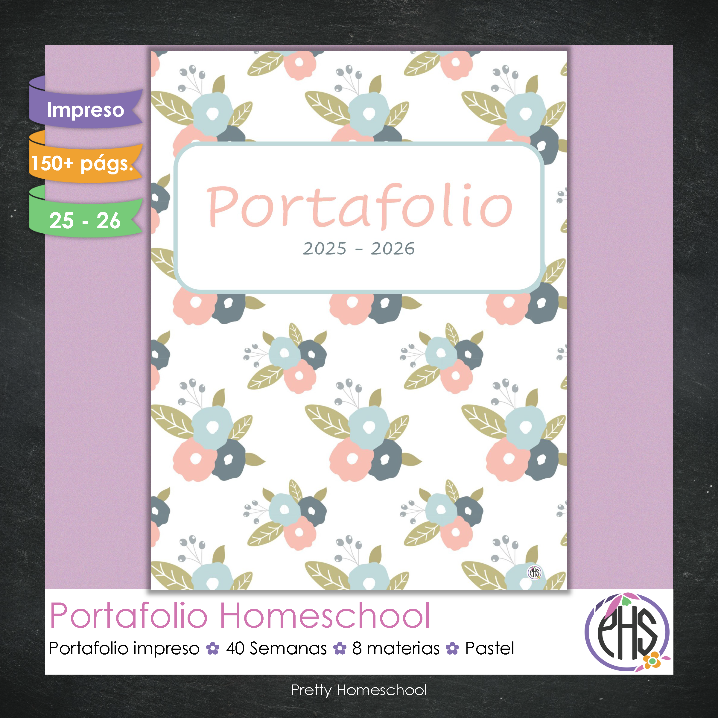 Portafolio Homeschooler 2025 – 2026 - Pastel - Impreso