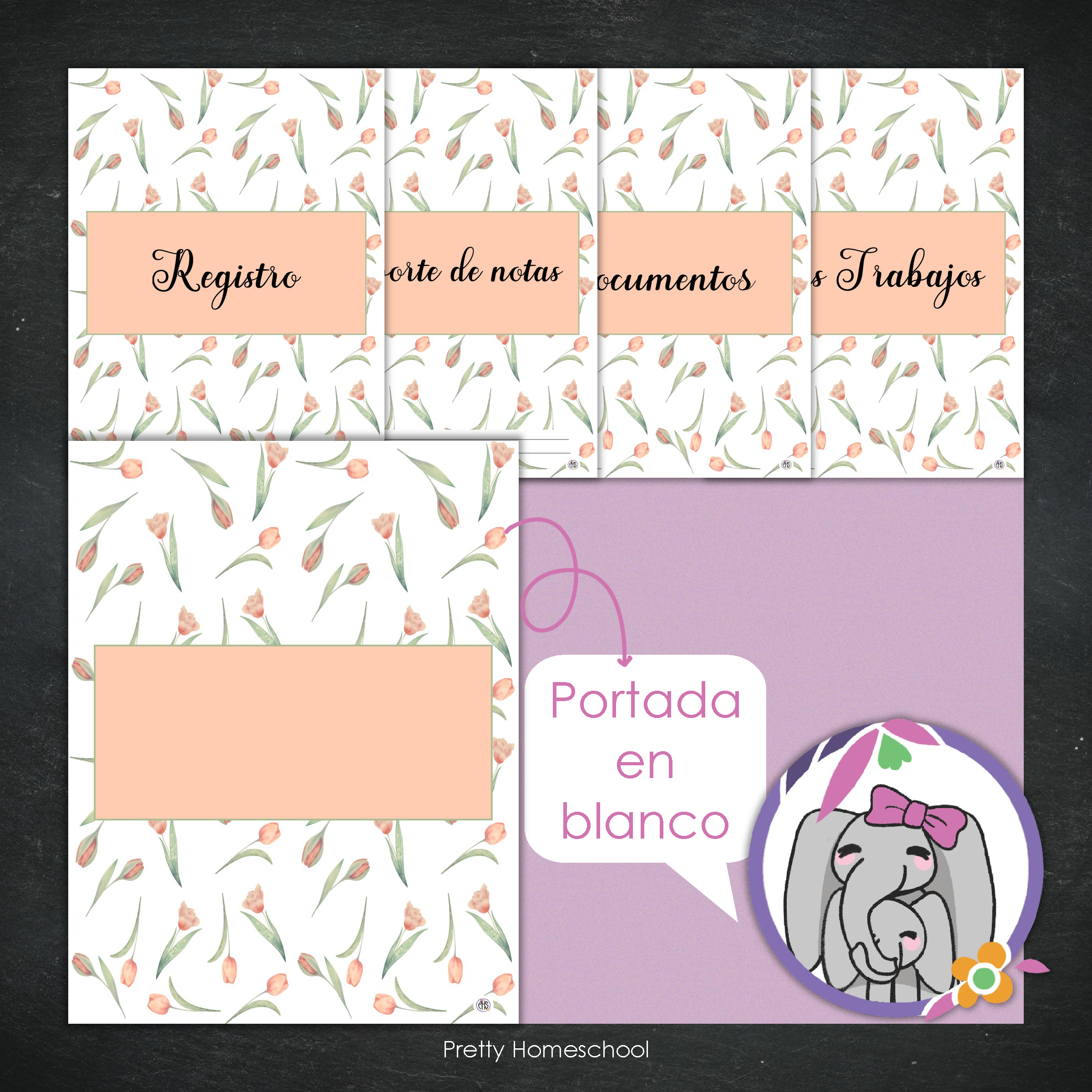 Portafolio Homeschooler 2025 – 2026 - Pink Flowers - Impreso
