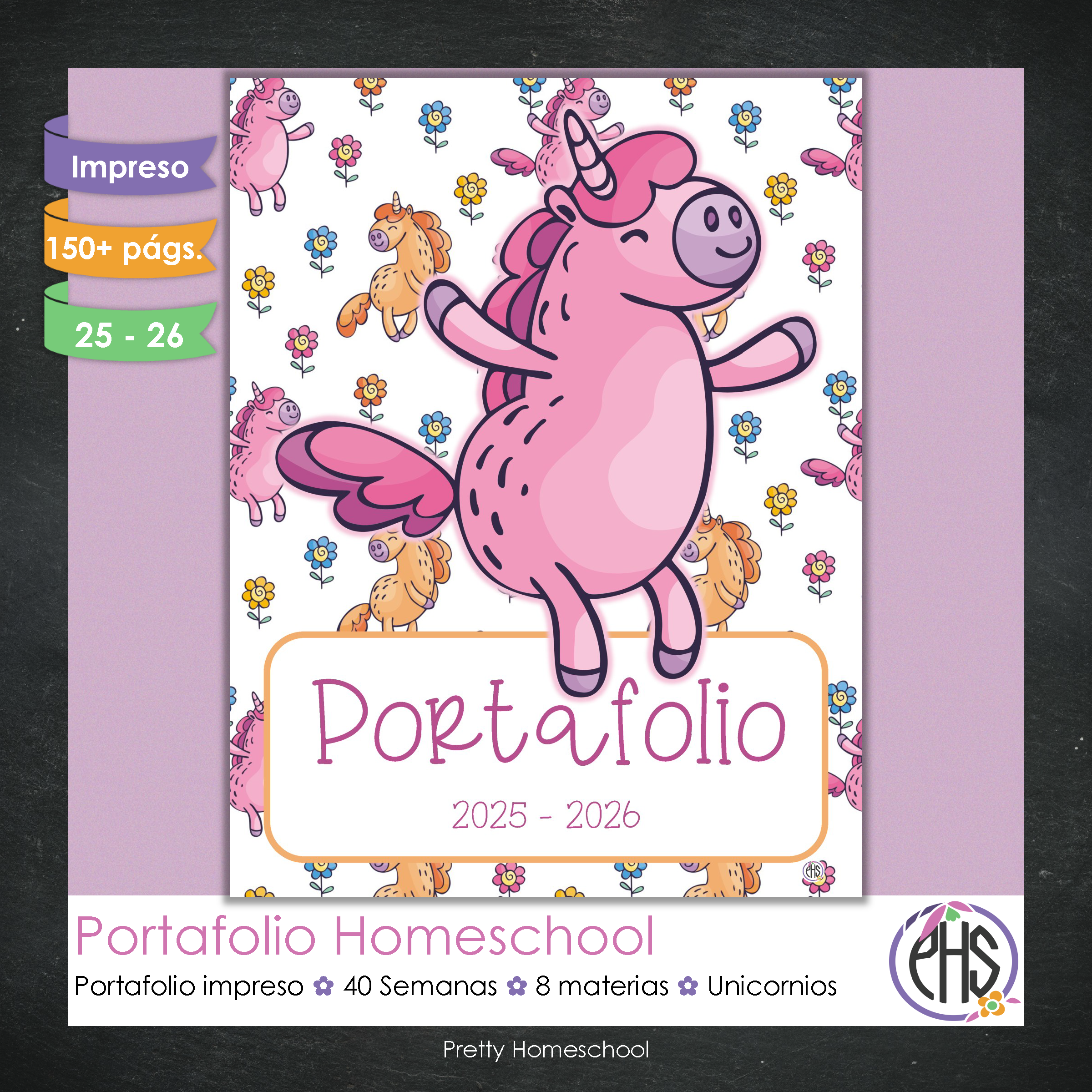 Portafolio Homeschooler 2025 – 2026 - Unicornios - Impreso