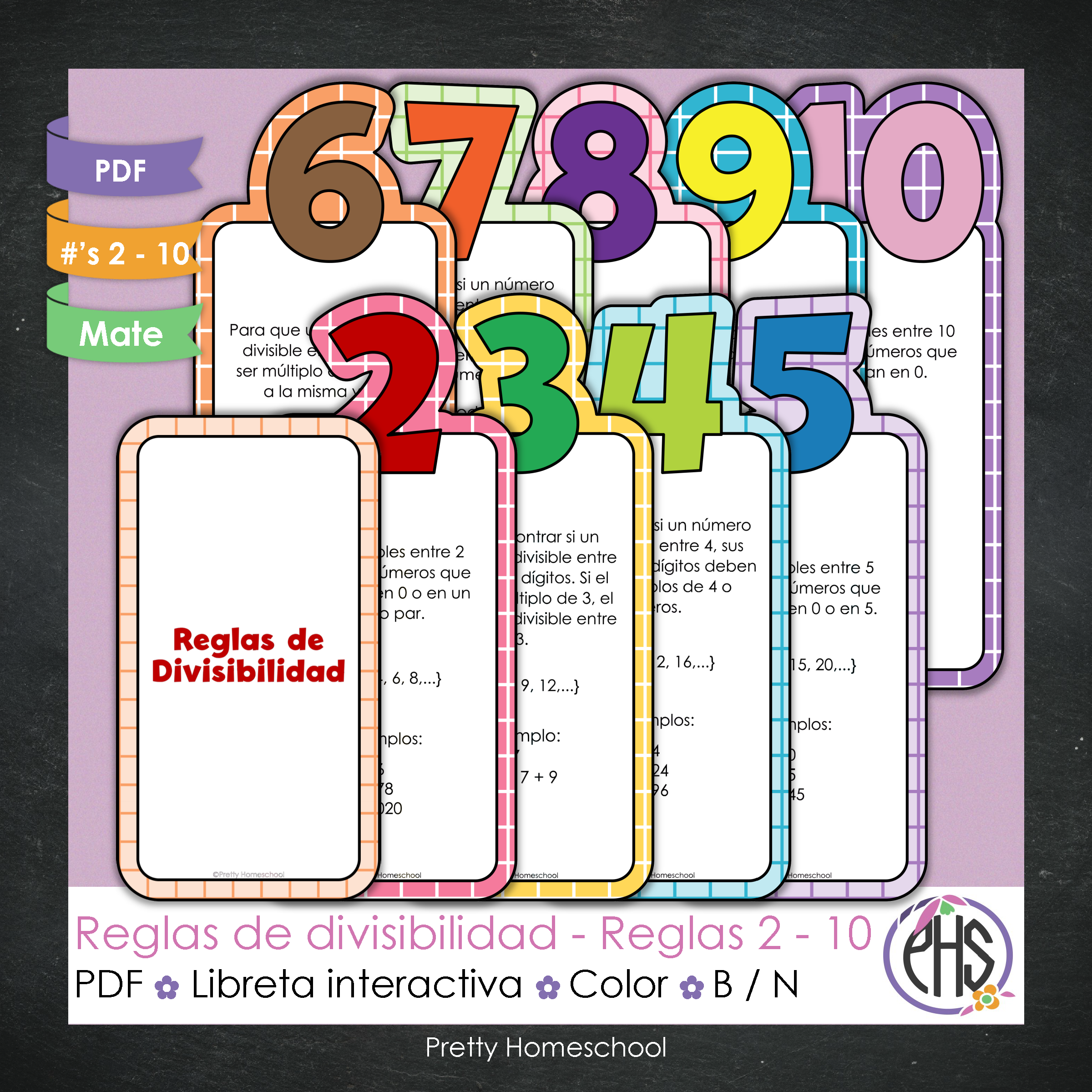 Actividad de Reglas de Divisibilidad – Juego de Matemáticas Imprimible y Páginas para Libreta Interactiva