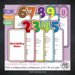 Divisibility Rules Printable | Math Game, Worksheets & Interactive Notebook for Kids