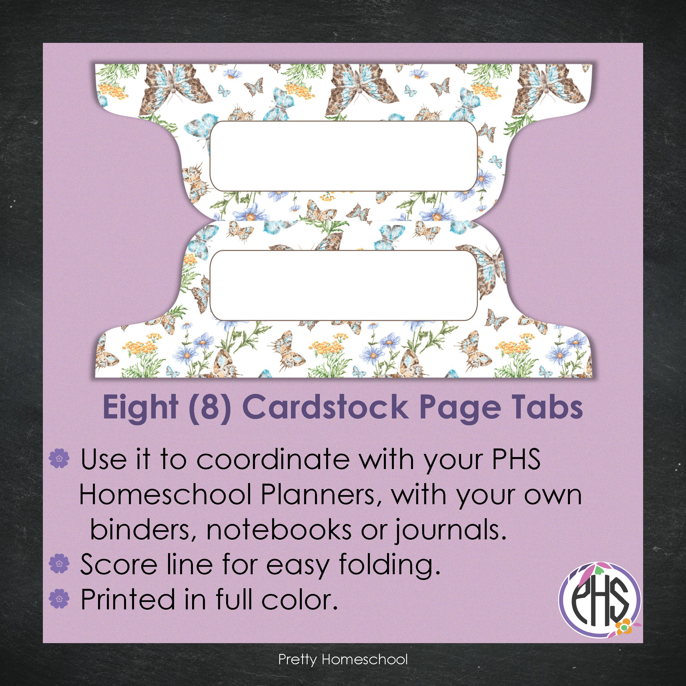 Page Tabs / Homeschool Planner / Butterflies