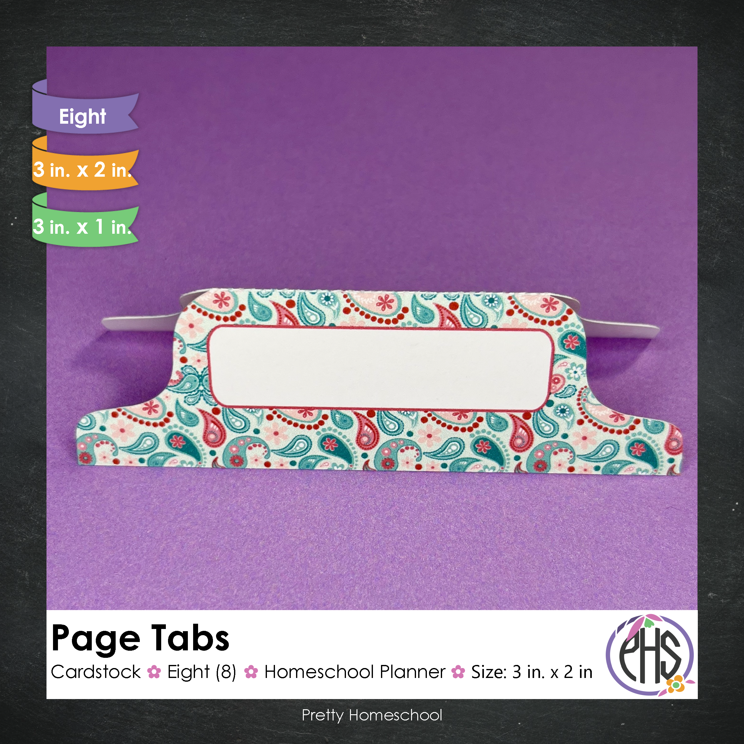 Page Tabs / Homeschool Planner / Paisley