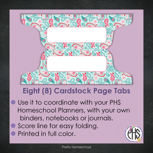 Page Tabs / Homeschool Planner / Paisley