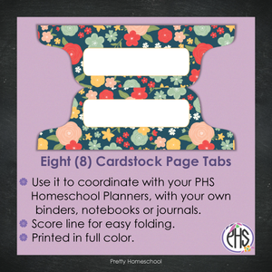 Page Tabs / Homeschool Planner / Pretty Flowers