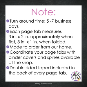 Page Tabs / Homeschool Planner / Paisley