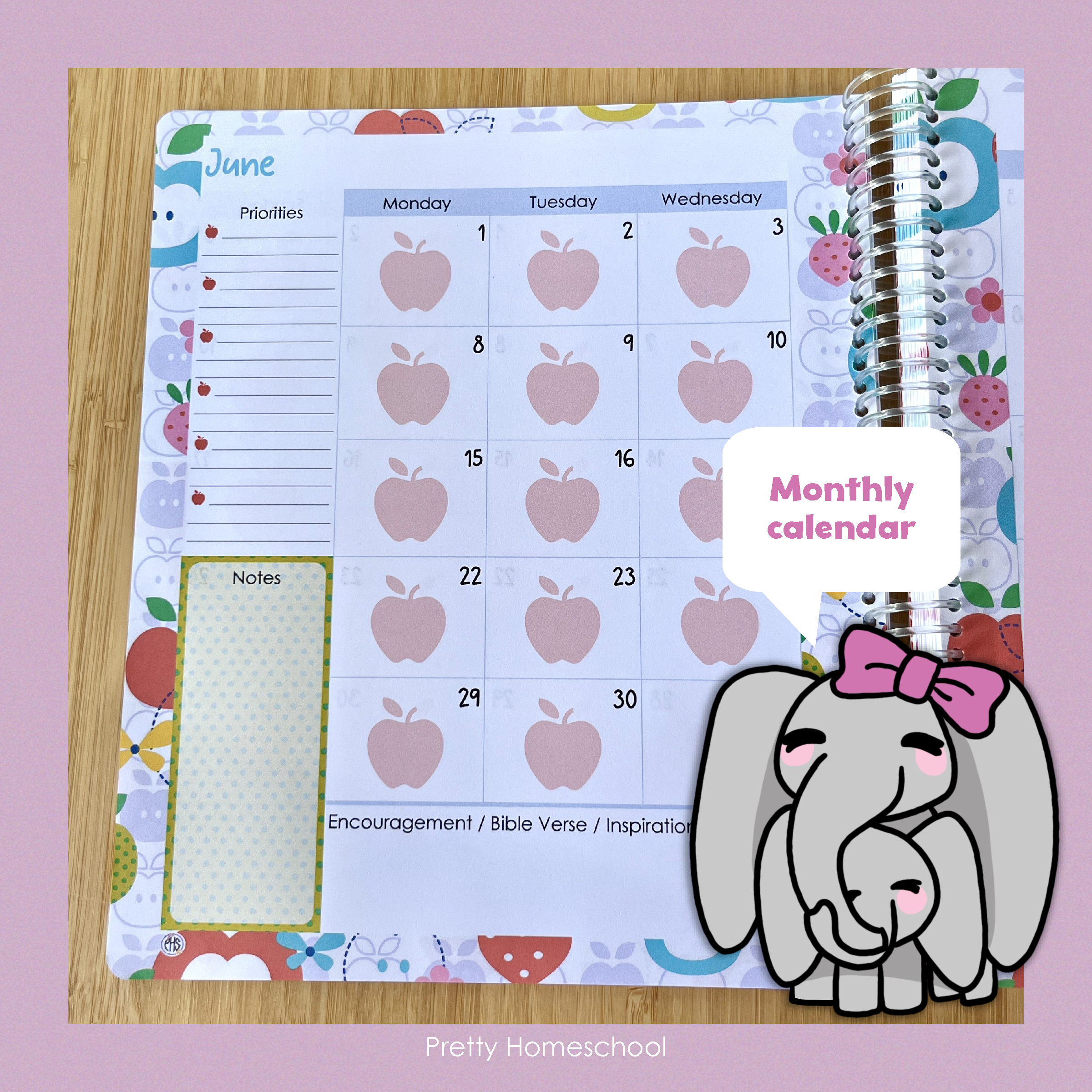 2026 Weekly Planner for Busy Homeschool Moms — Spiral Mom Organizer for Home & School