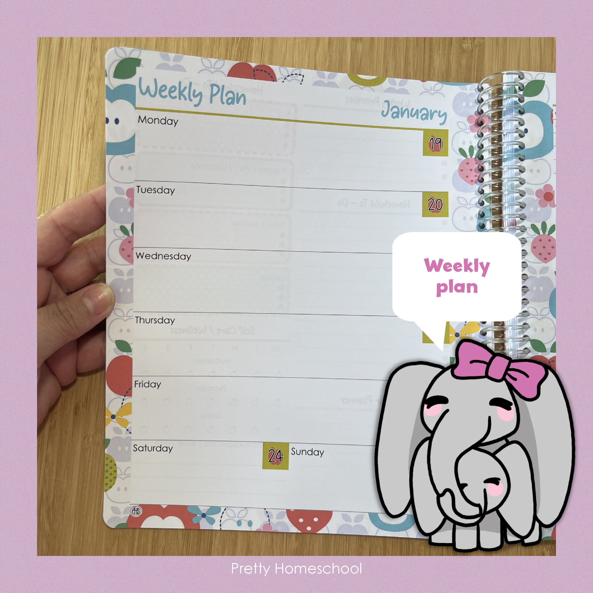 2026 Weekly Planner for Busy Homeschool Moms — Spiral Mom Organizer for Home & School