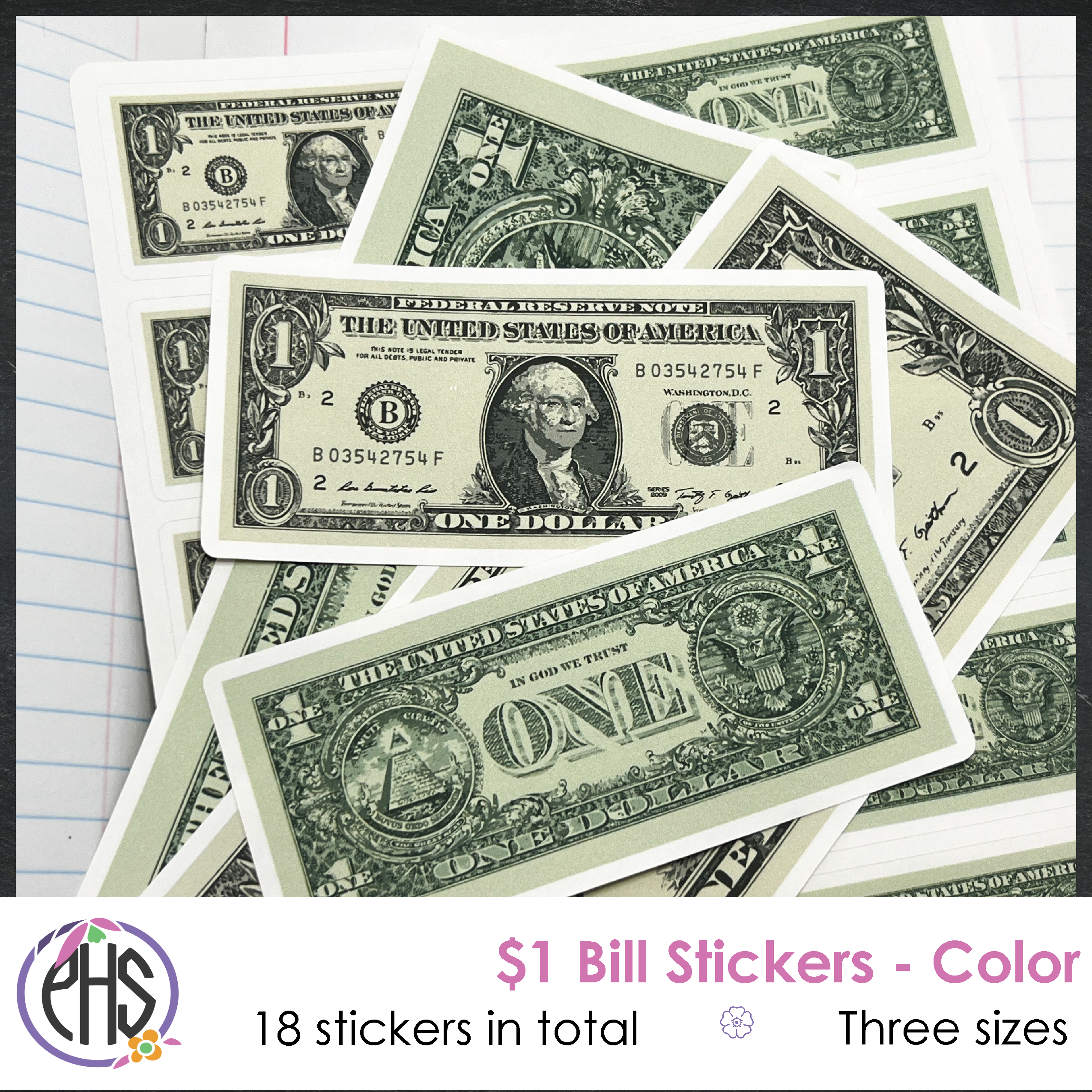 Math One-dollar Bill Stickers $1