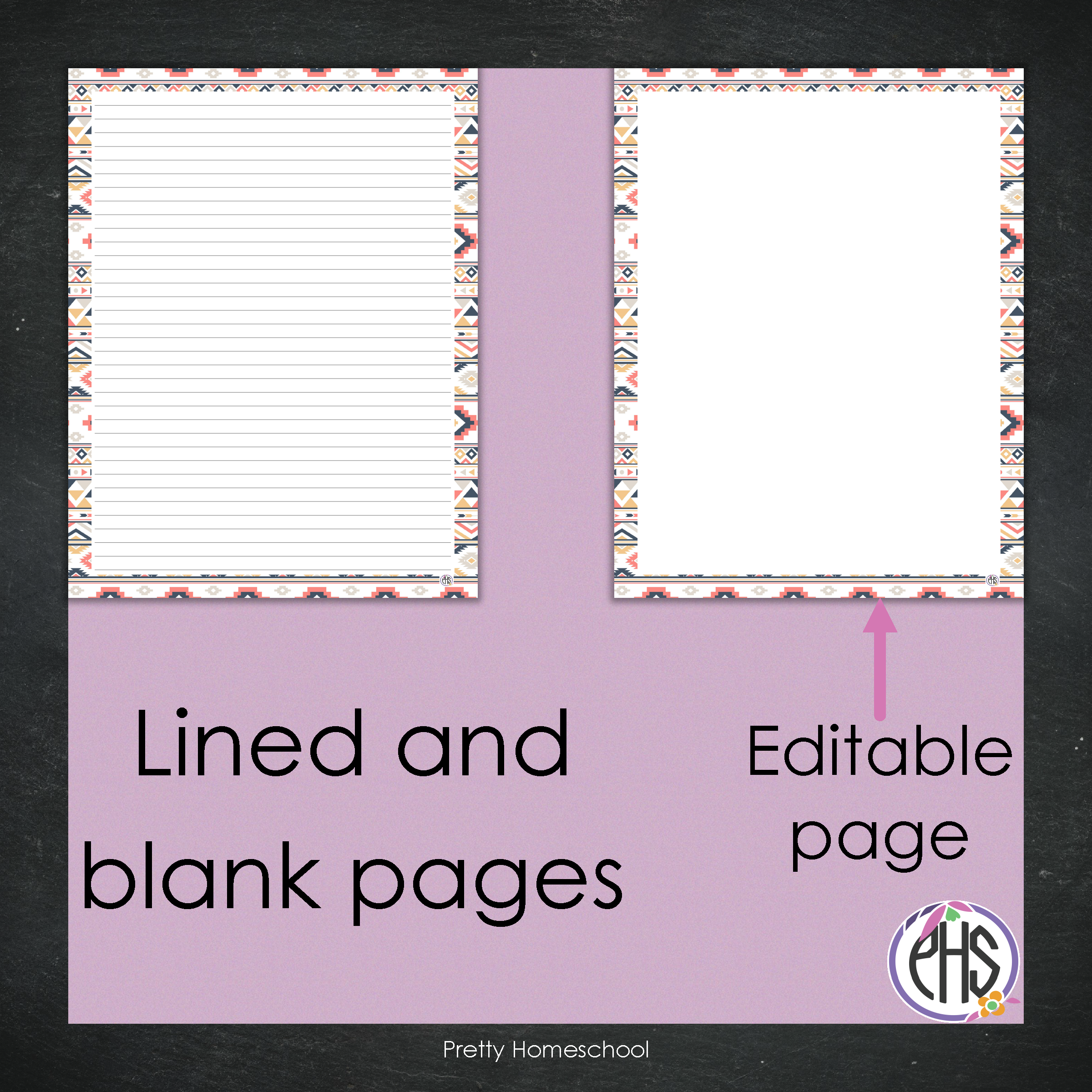 Homeschool Planner Binder Covers and Spines / Aztec