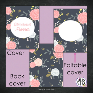 Homeschool Planner Binder Covers and Spines / Blush Pink