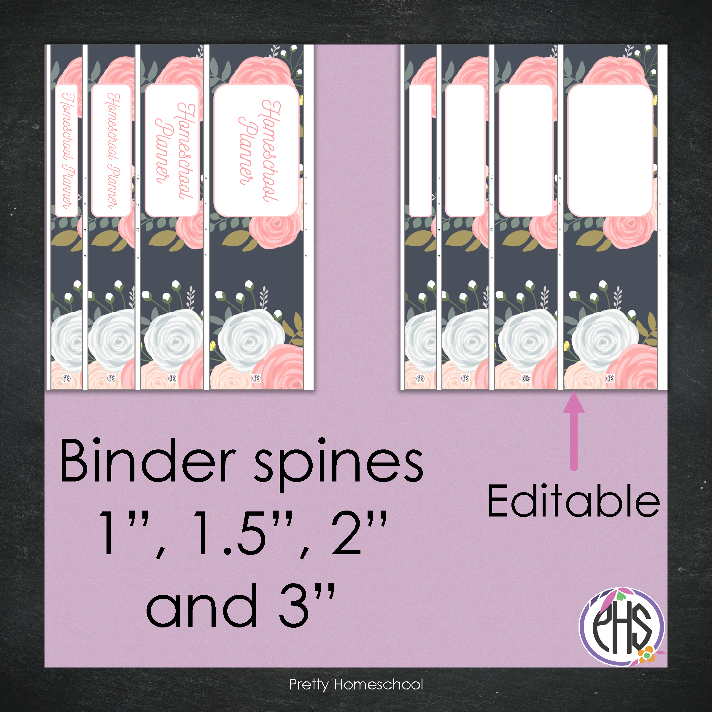 Homeschool Planner Binder Covers and Spines / Blush Pink