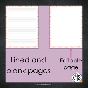 Homeschool Planner Binder Covers and Spines / Blush Pink